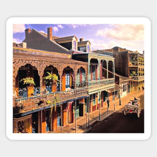 New Orleans Louisiana French Quarter Art Sticker